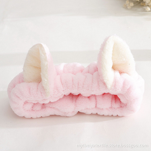 2017 Custom Microfiber Coral Fleece Face Washing Make Up Hair Band